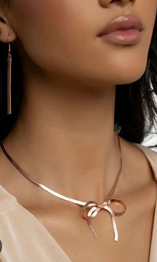 π Shiny Copper Bowtie Necklace ~ READY TO SHIP