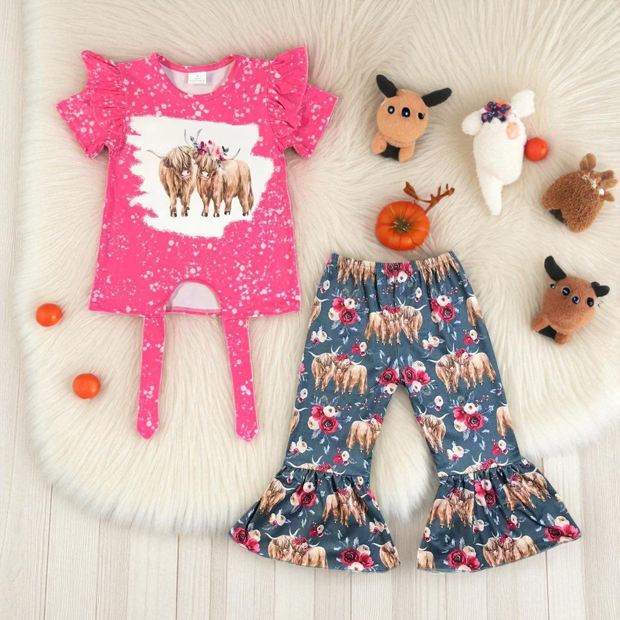 ๐ฎ Highland Cow Kids Boutique Outfit Preorder