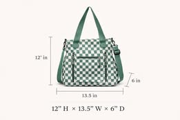 Checkmate Everyday Tote – Checkered Multi-Pocket Shoulder Bag