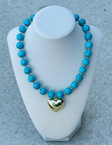 Turquoise Tide Heart Necklace