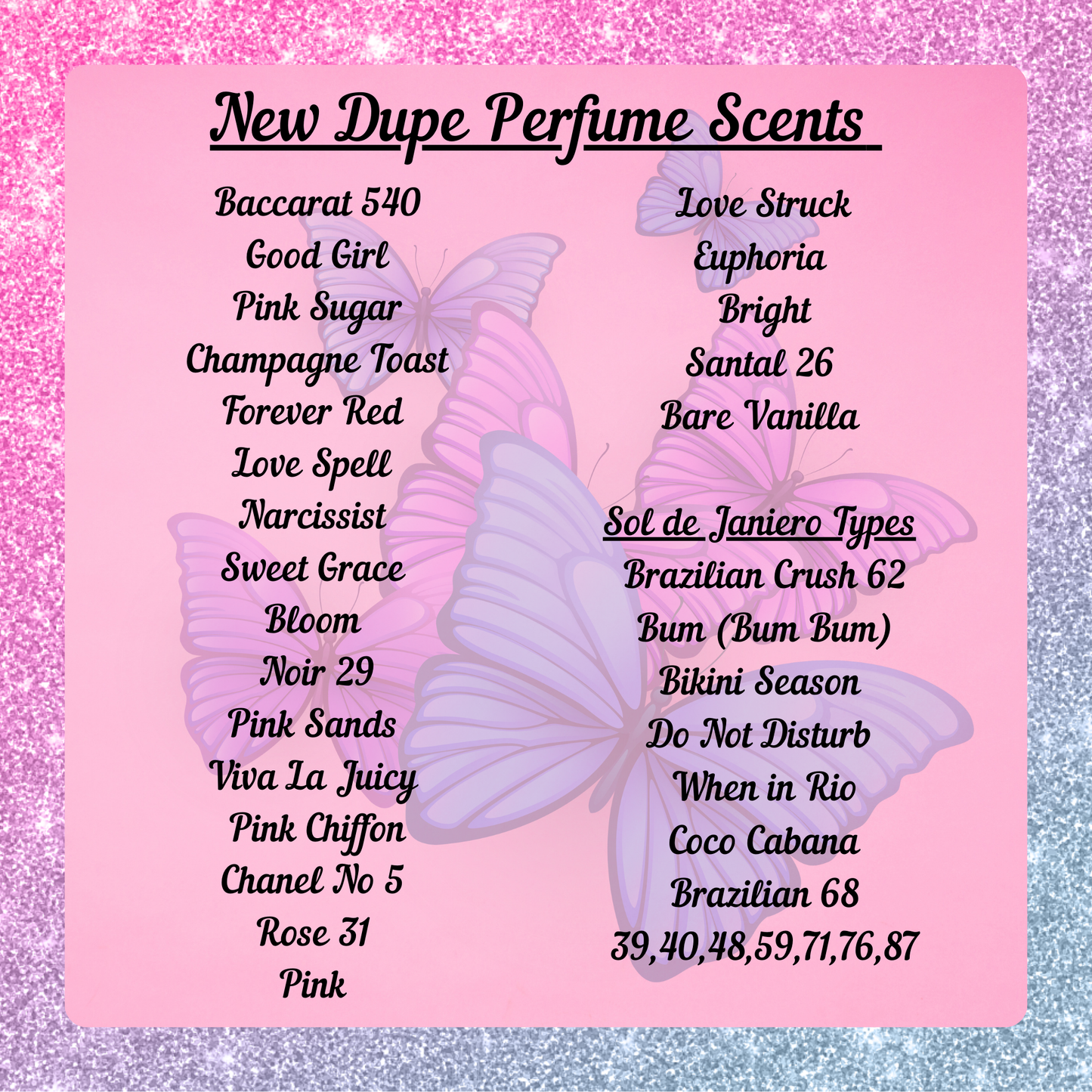 Luxurious Signature Perfumes and Dupes – Timeless Elegance in Every Drop~ 2 oz frosted bottle