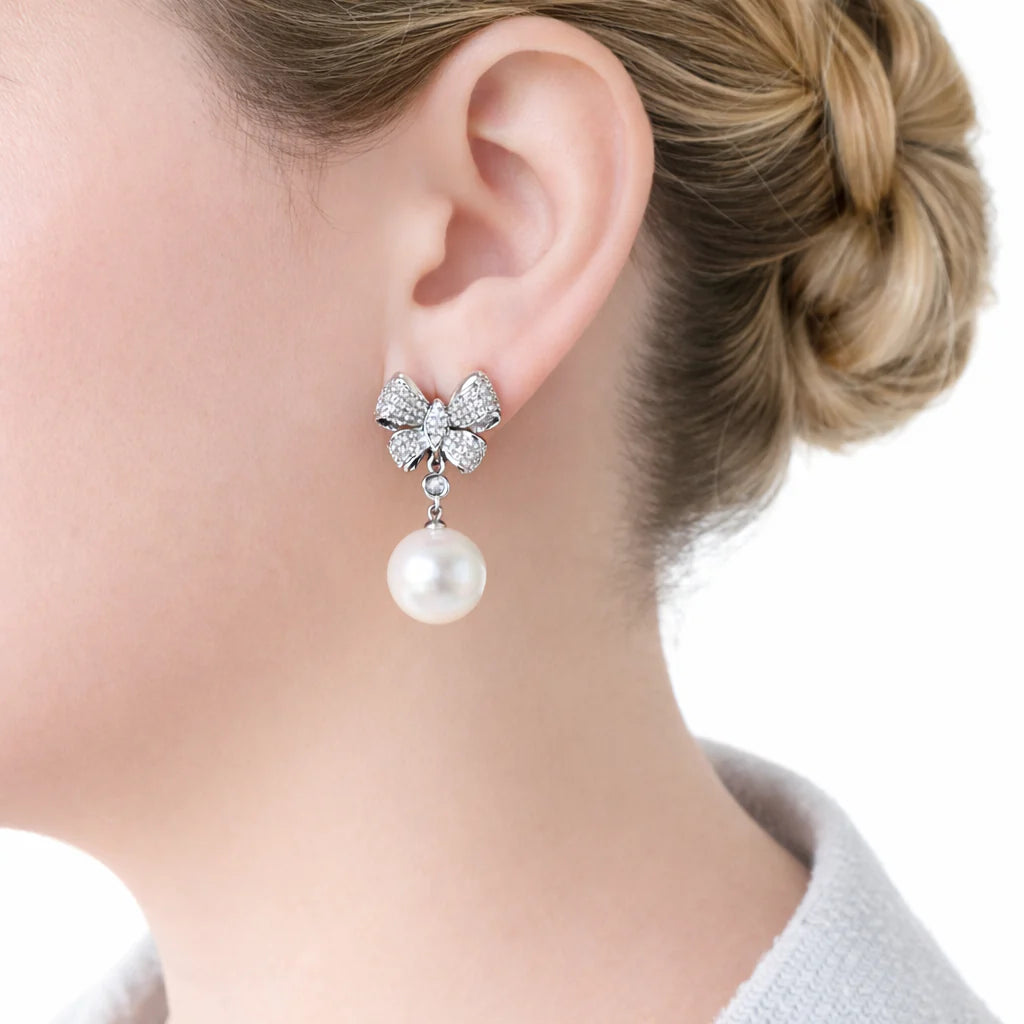 Pearl Bow Earrings