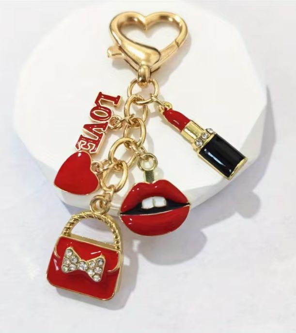 Make up Love Lipstick Purse Charm