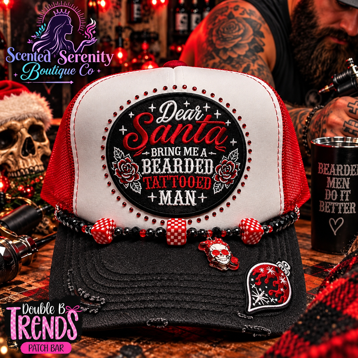 ๐
Dear Santa, Bring Me a Bearded Tattooed Man Trucker Hat