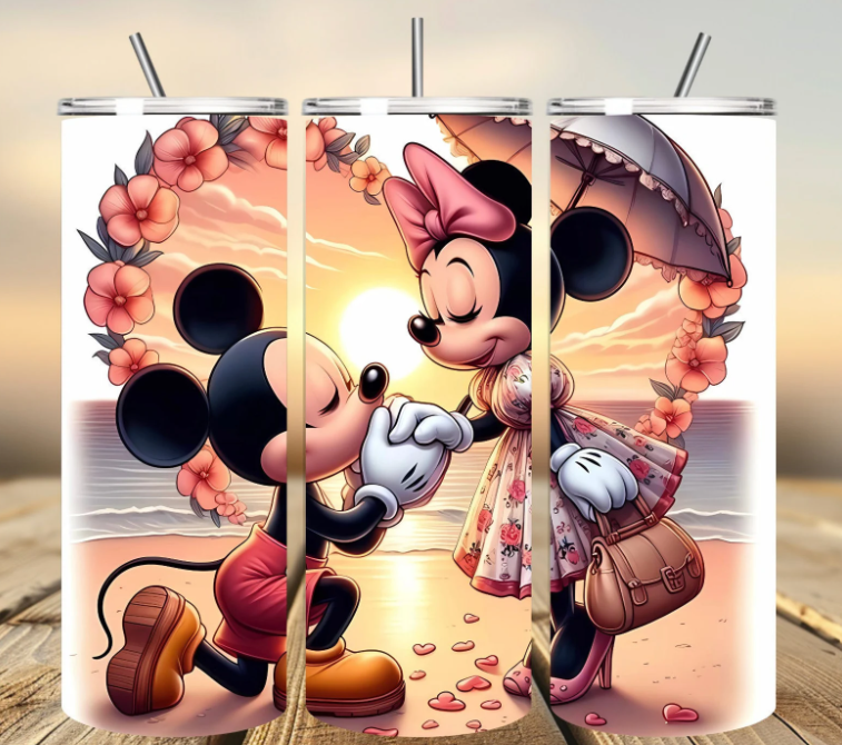 Mickey and Minnie Beach 20 oz Stainless Steel Tumbler