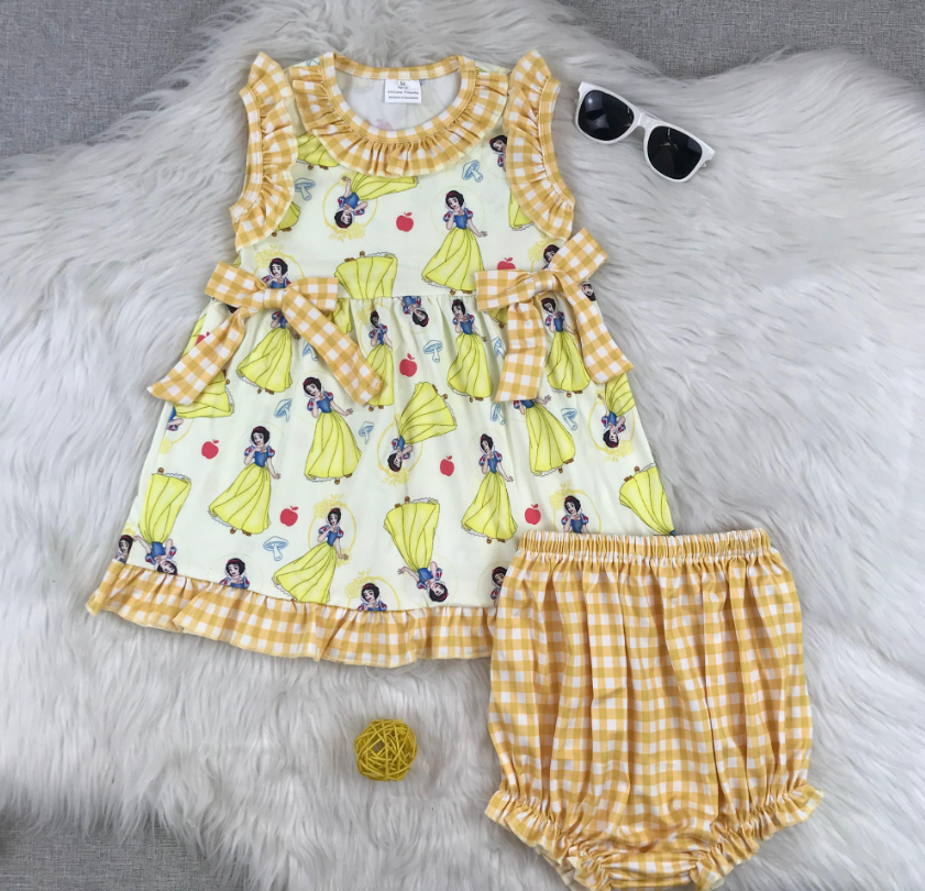ππ Fairytale Princess Gingham Bloomer Set β Boutique Girls Outfit
