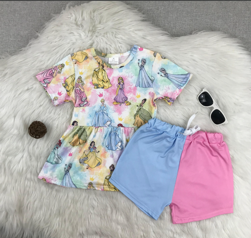 ππ Fairytale Princess Color Block Short Set β Boutique Girls Outfit