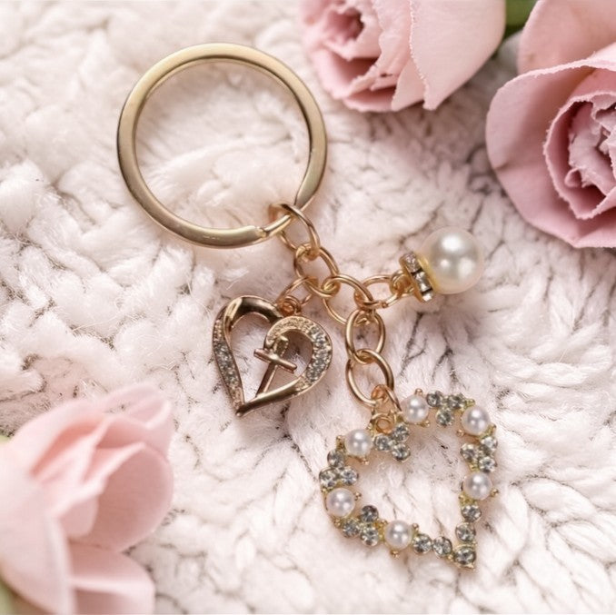 π Elegant Heart Purse Charm Keychain