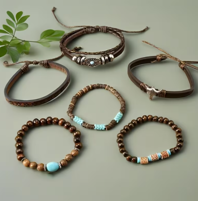 Western Turquoise Layered Bracelet Set