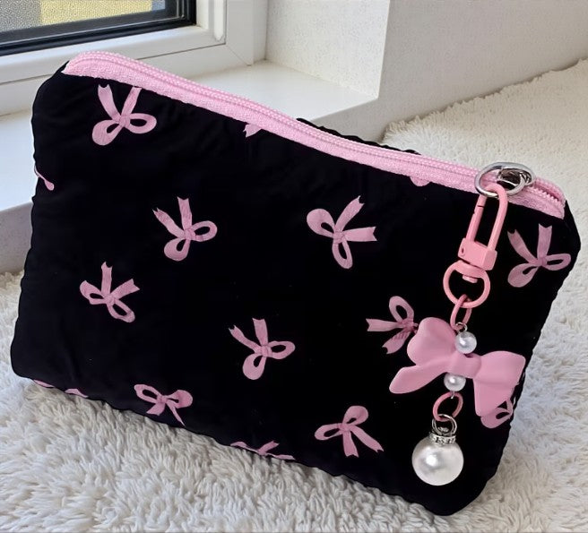 Bow Print Makeup Bag