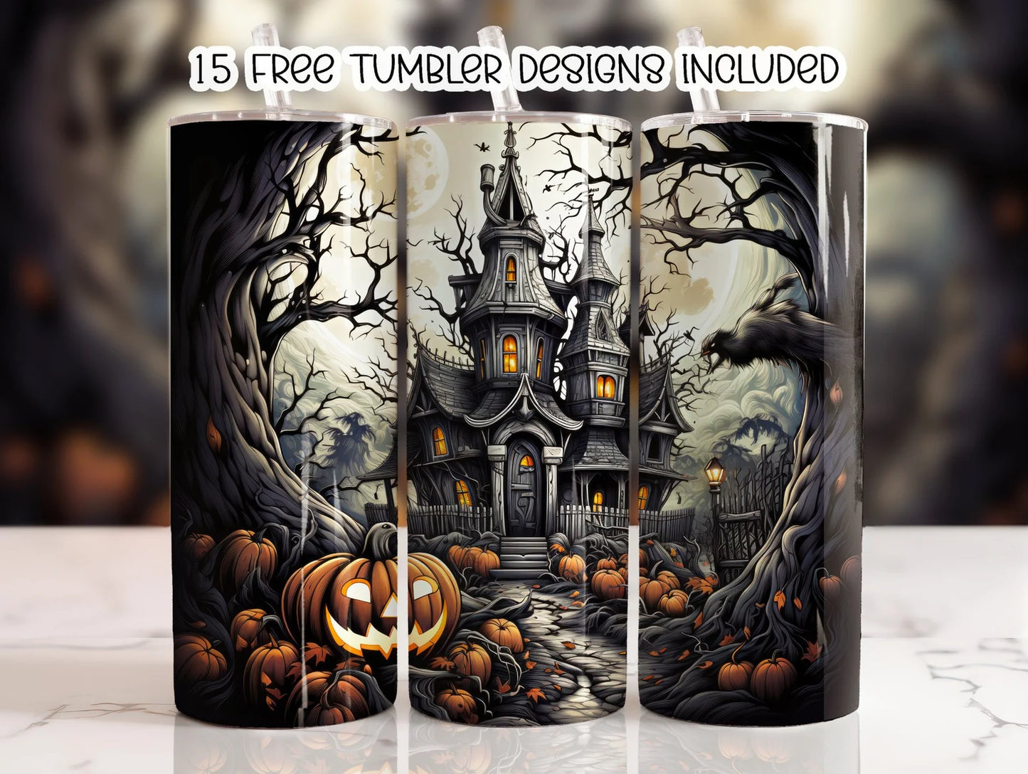 Haunted House 20 oz Stainless Steel Tumbler