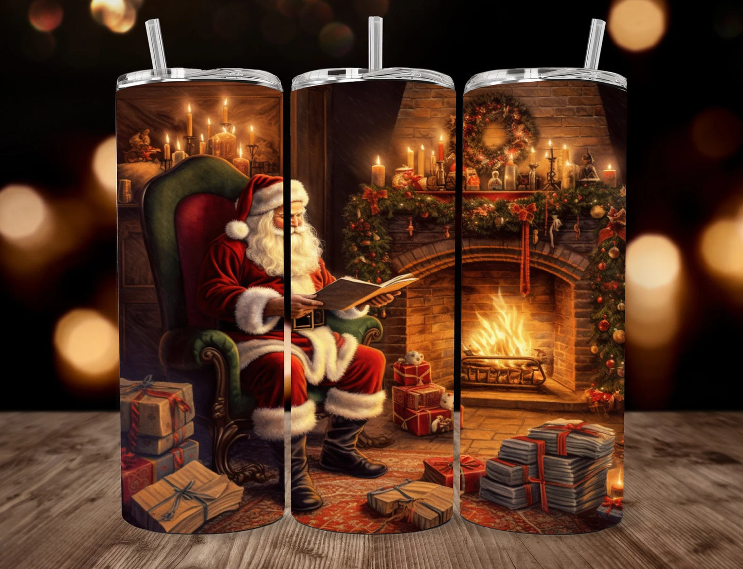 Santa Fireplace Tumbler
