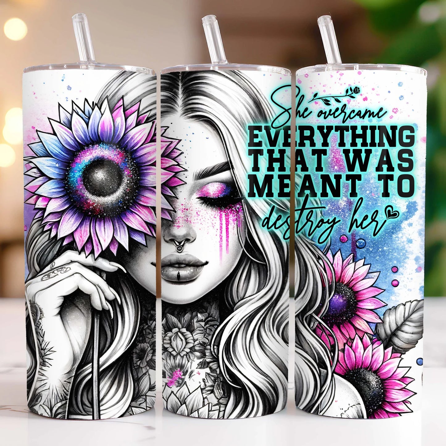 She Overcame Everything That Was Meant to Destroy Her 20 oz Stainless Steel Tumbler