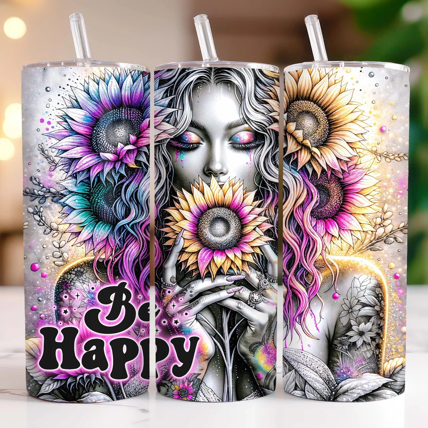 Be Happy 20 oz Stainless Steel Tumbler