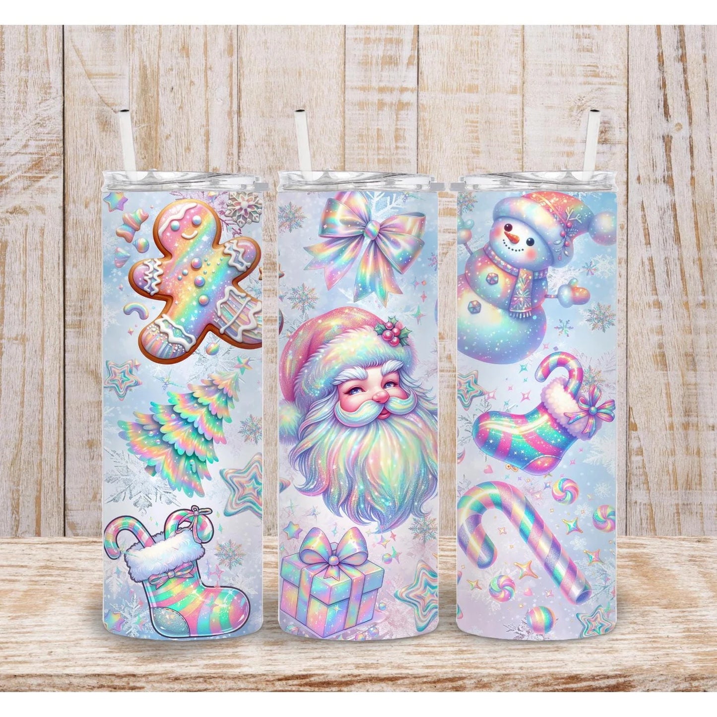 Holographic Santa Tumbler