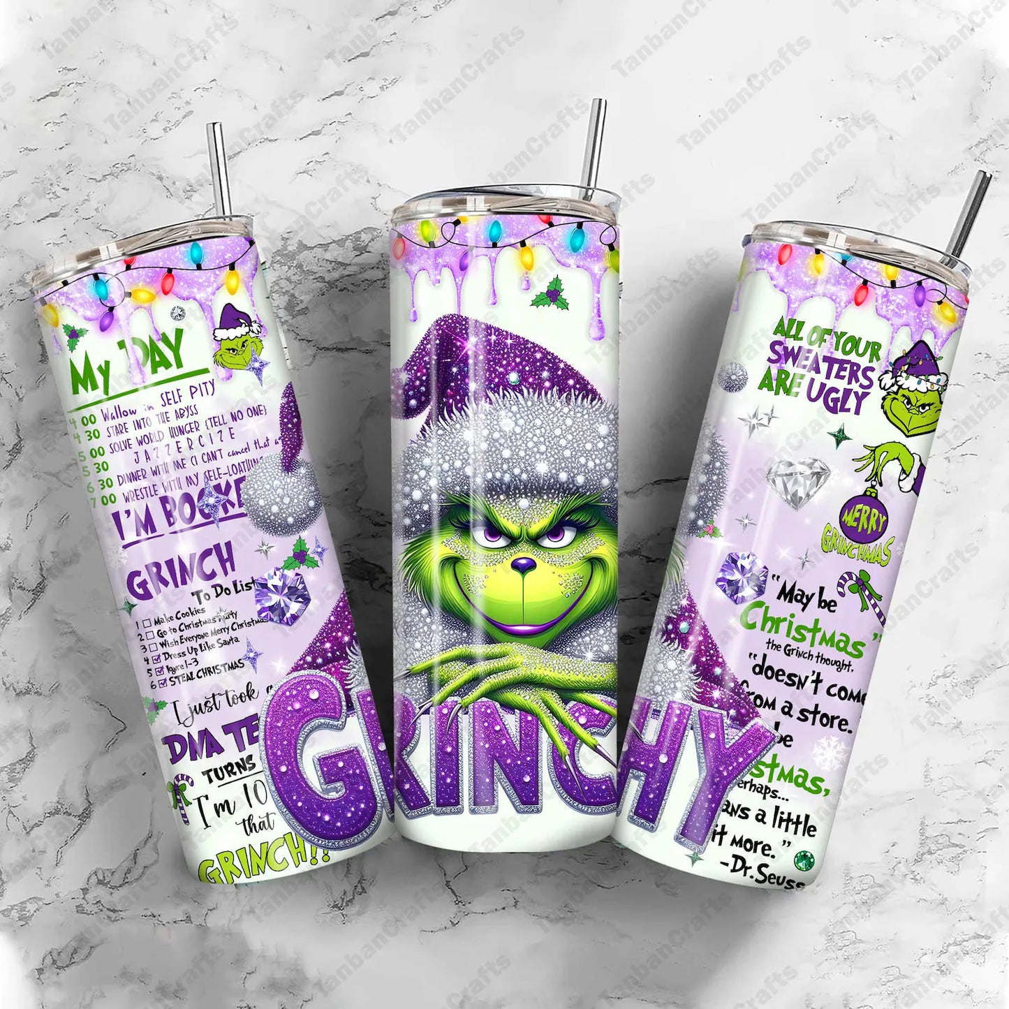 Bedazzled Green Guy Tumbler