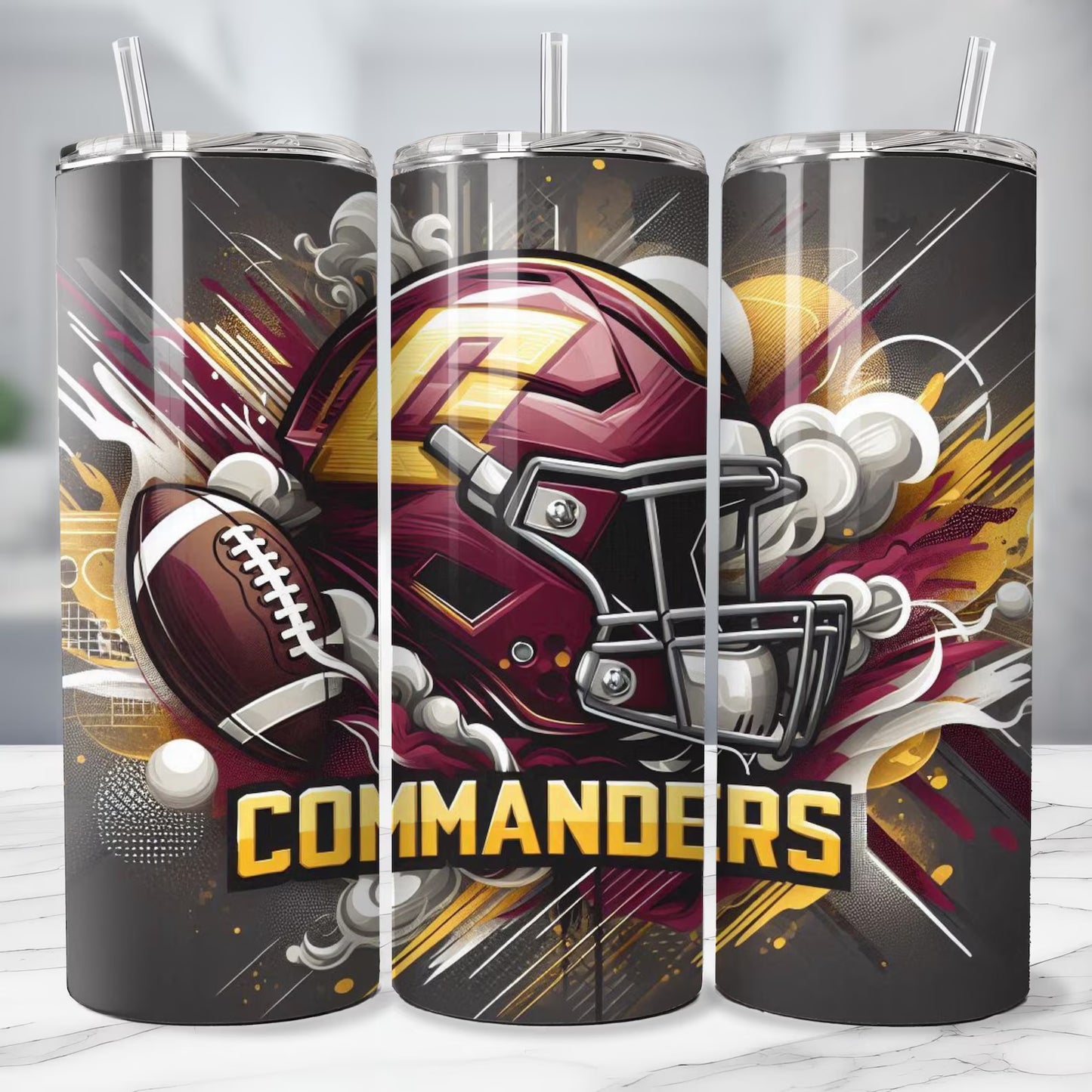 Football Teams 20 oz Stainless Steel Tumbler