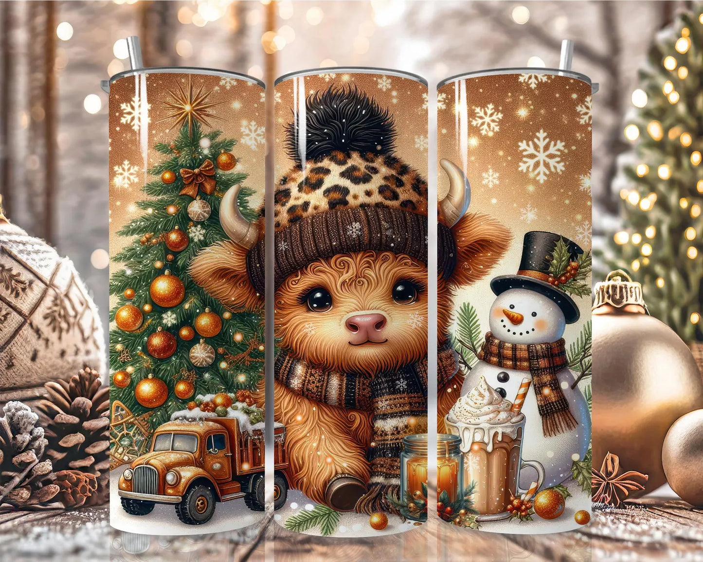 Cheetah Shaggy Cow Tumbler