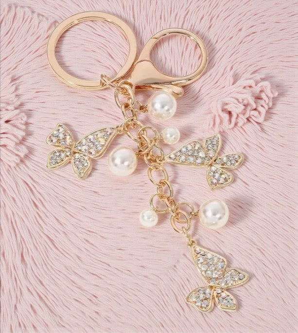 Butterfly Pearl Purse Charm