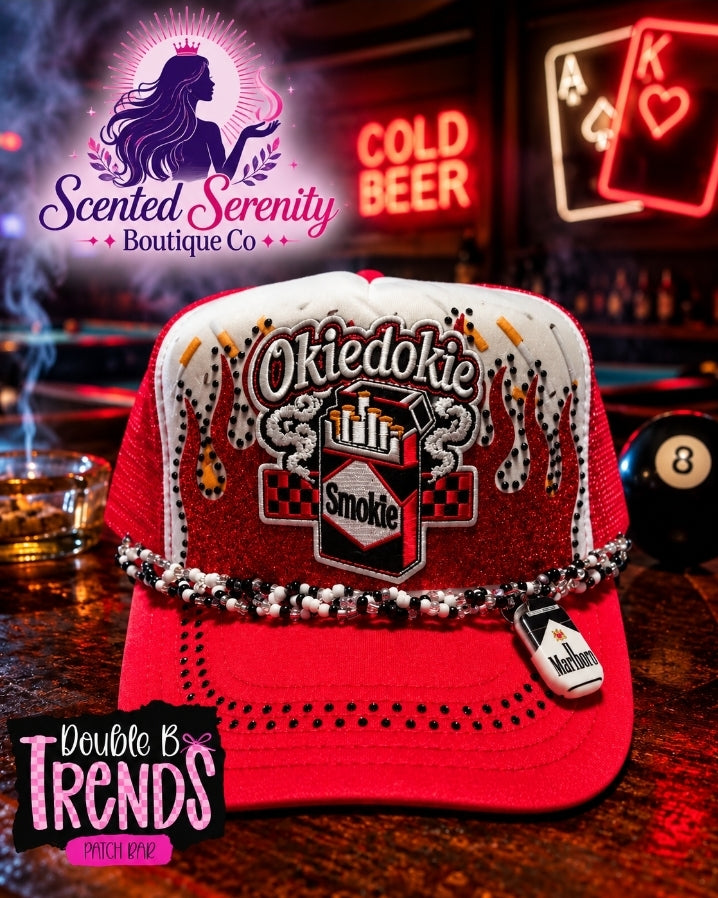 Okie Dokie Smokie Bling Trucker Hats