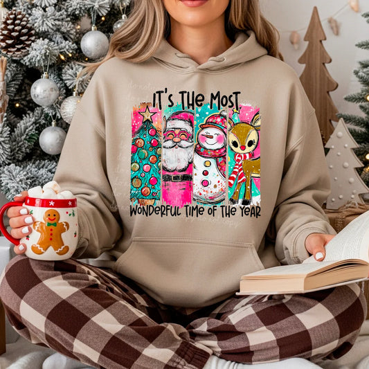 It's The Most Wonderful Time of the Year Sweatshirt Pink Block