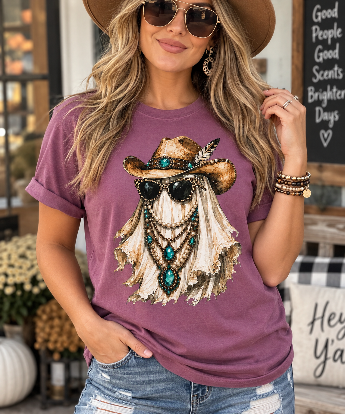 Western Lace Ghost ~ CHOOSE T SHIRT, SWEATSHIRT, HOODIE