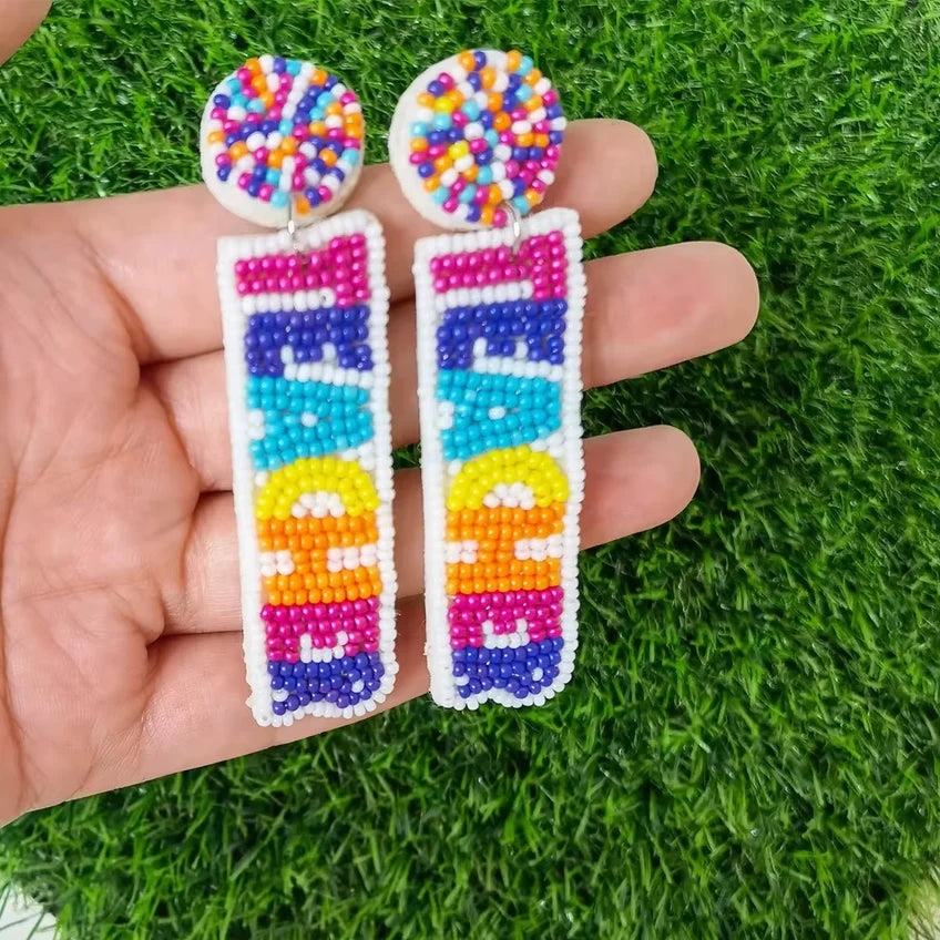 Teacher Life Beaded Statement Earrings | 3 Styles