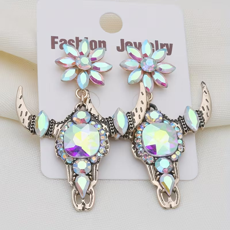 ✨ Bling Bullhead Stud Earrings – Western Sparkle with Attitude! 🤠✨