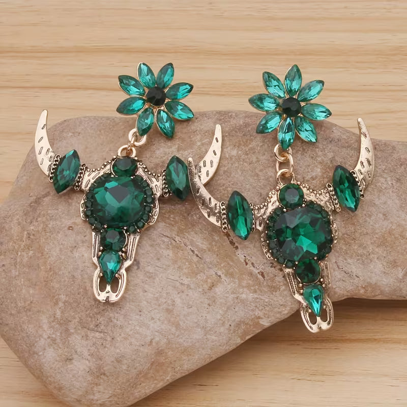 ✨ Bling Bullhead Stud Earrings – Western Sparkle with Attitude! 🤠✨