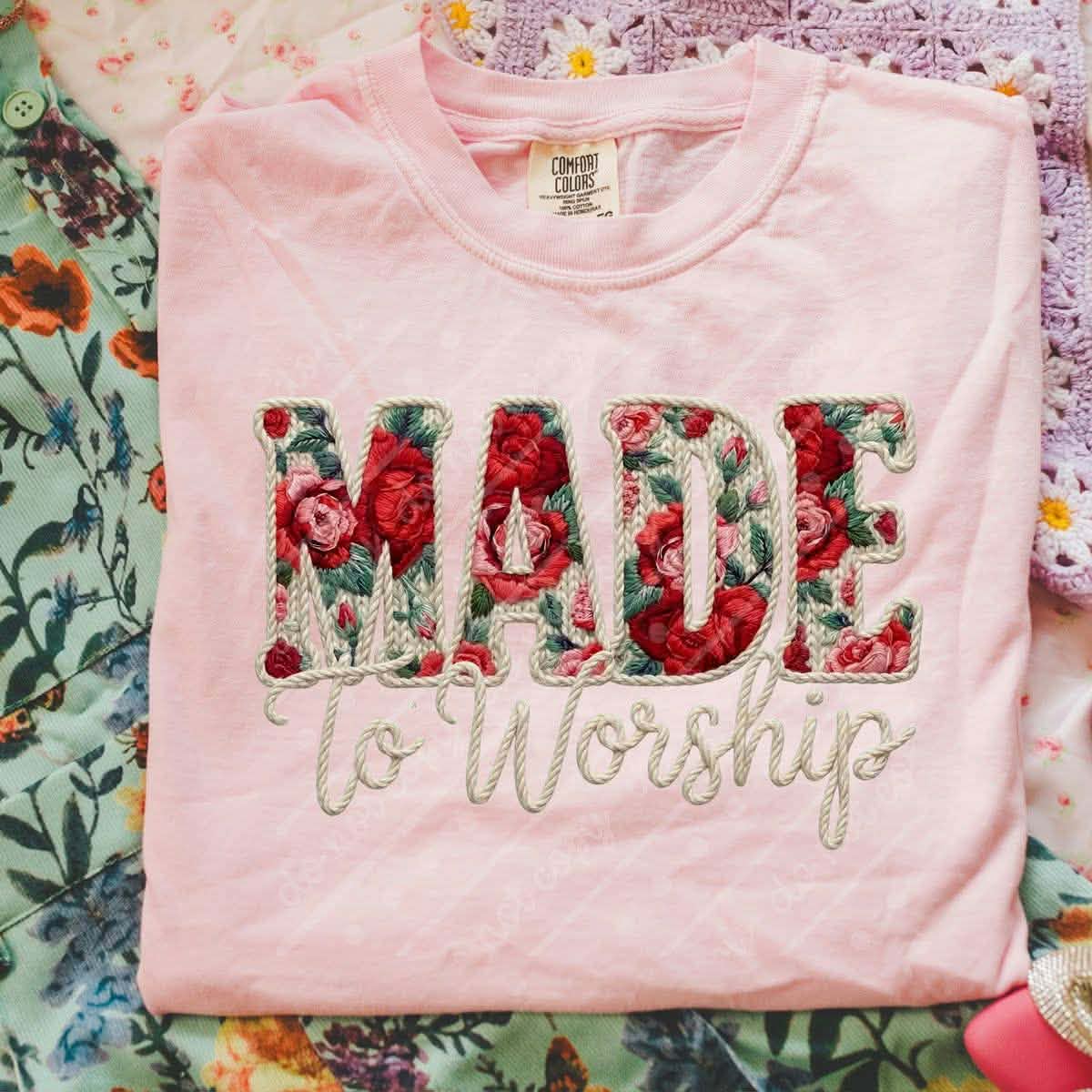 Made To Worship Faux Yarn T~SHIRT
