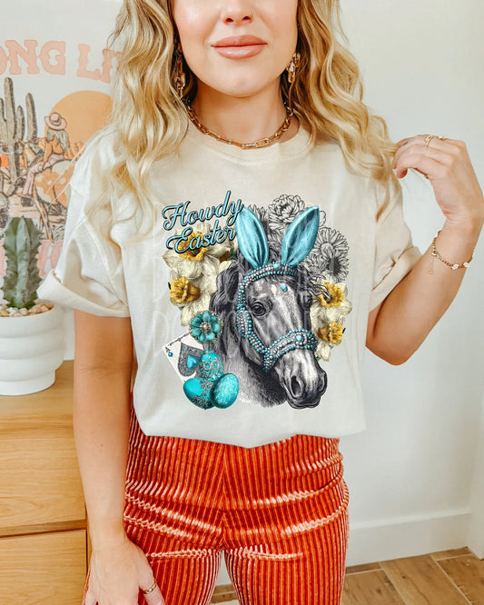 Howdy Easter Horse with Bunny Ears T~SHIRT, SWEATSHIRT, HOODIE LISTING