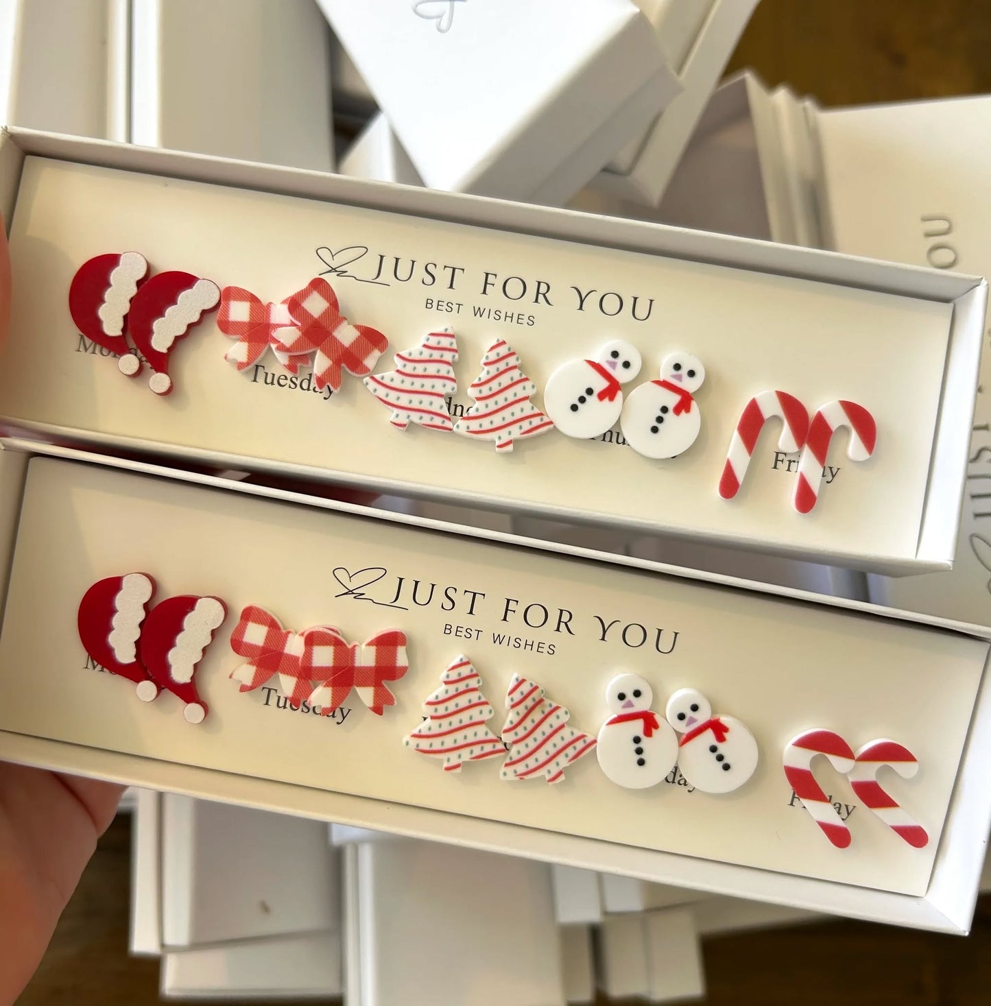 🎄 Holiday Acrylic Earring Set – Christmas Collection 🎁