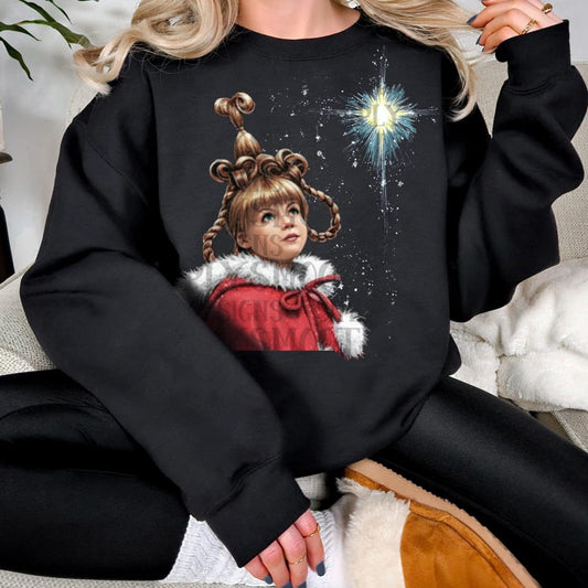 Cindy Lou Who Looking at the Star COLOR DESIGN SWEATSHIRT