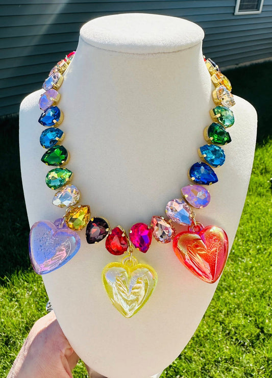 🌈 Radiant Heart Statement Necklace