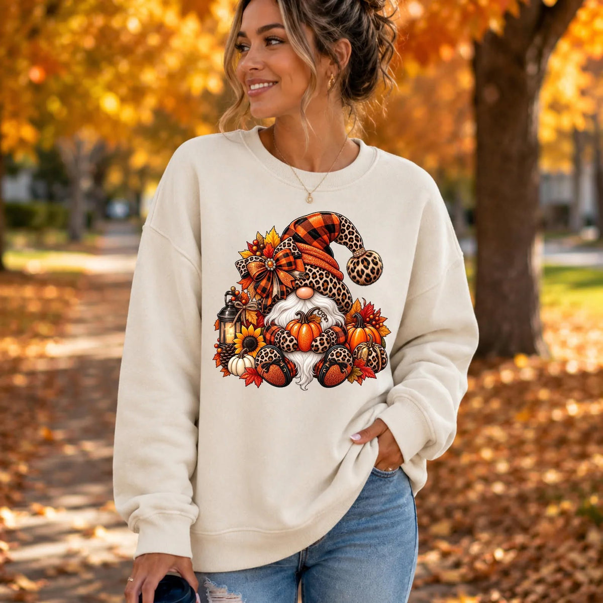 Fall Cheetah Gnome ~ CHOOSE T SHIRT, SWEATSHIRT, HOODIE