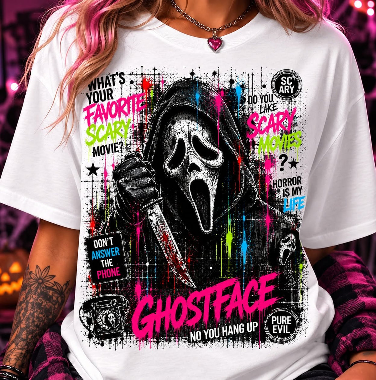 Ghostface ~CHOOSE T SHIRT, SWEATSHIRT, HOODIE