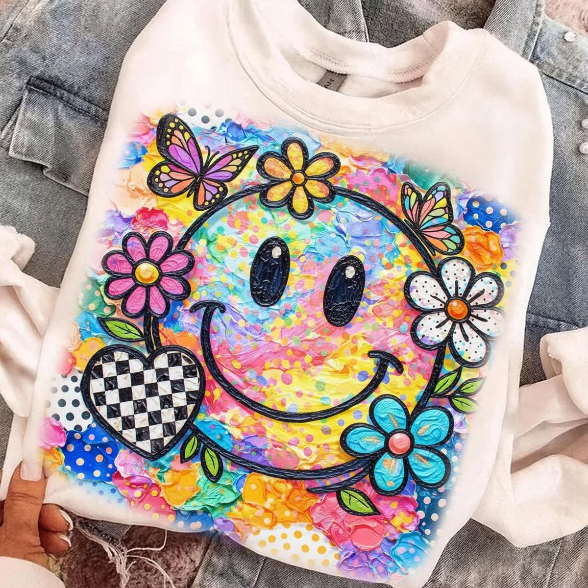 Tie Dye Happy Face ~ CHOOSE T SHIRT, SWEATSHIRT, HOODIE