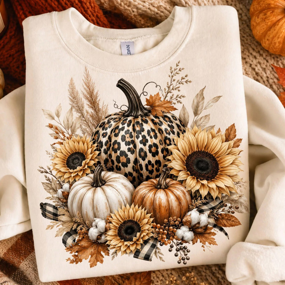 Cheetah Sunflower Pumpkin ~ CHOOSE T SHIRT, SWEATSHIRT, HOODIE