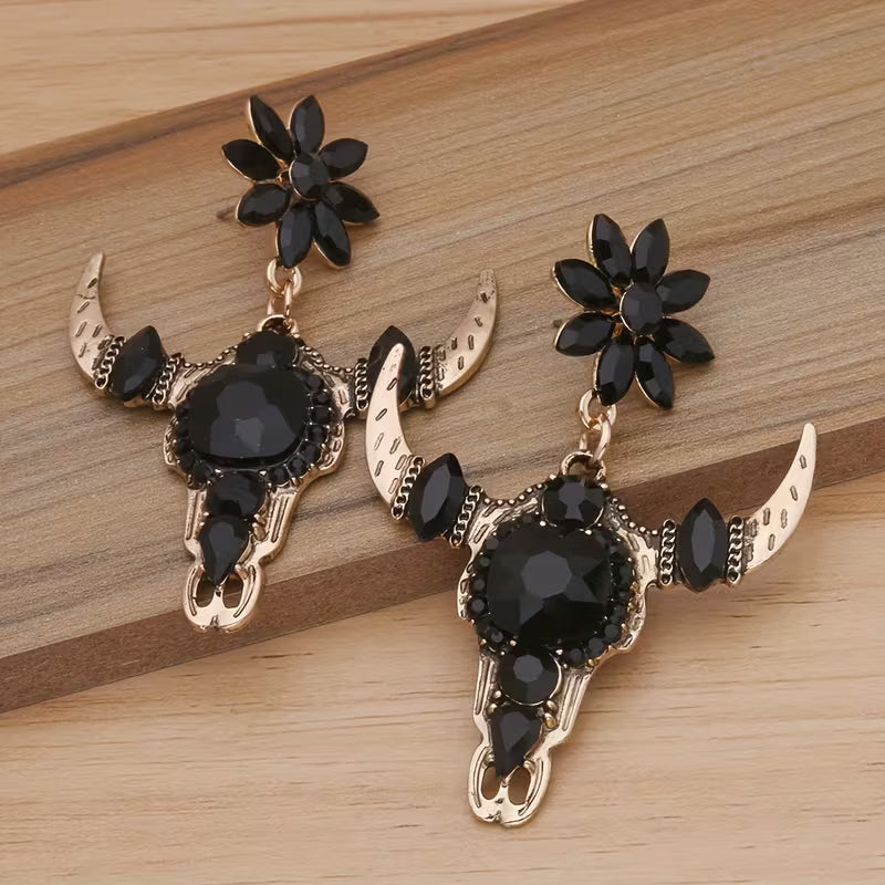 ✨ Bling Bullhead Stud Earrings – Western Sparkle with Attitude! 🤠✨
