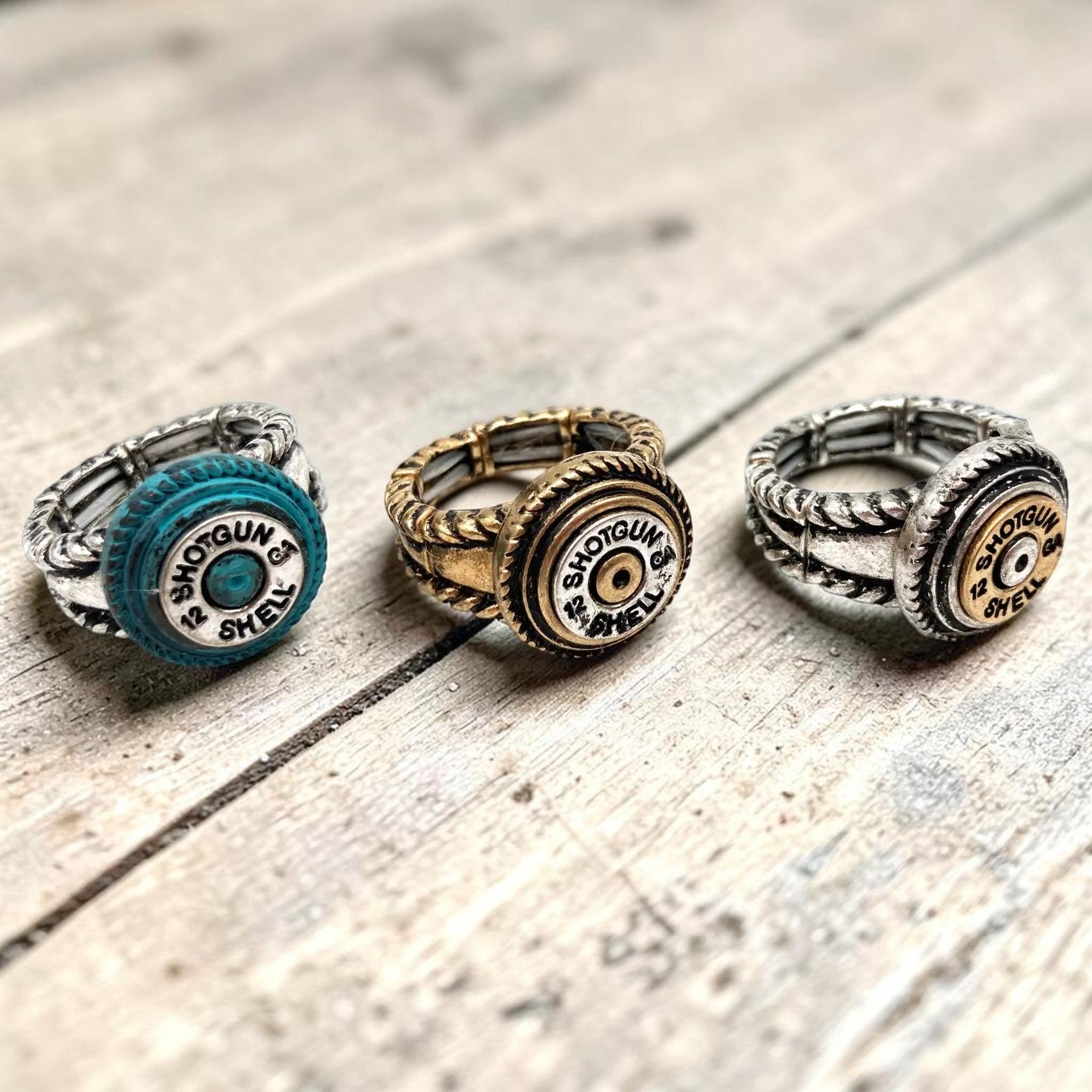 🤠🔥 12 Gauge Shotgun Shell Western Stretch Ring