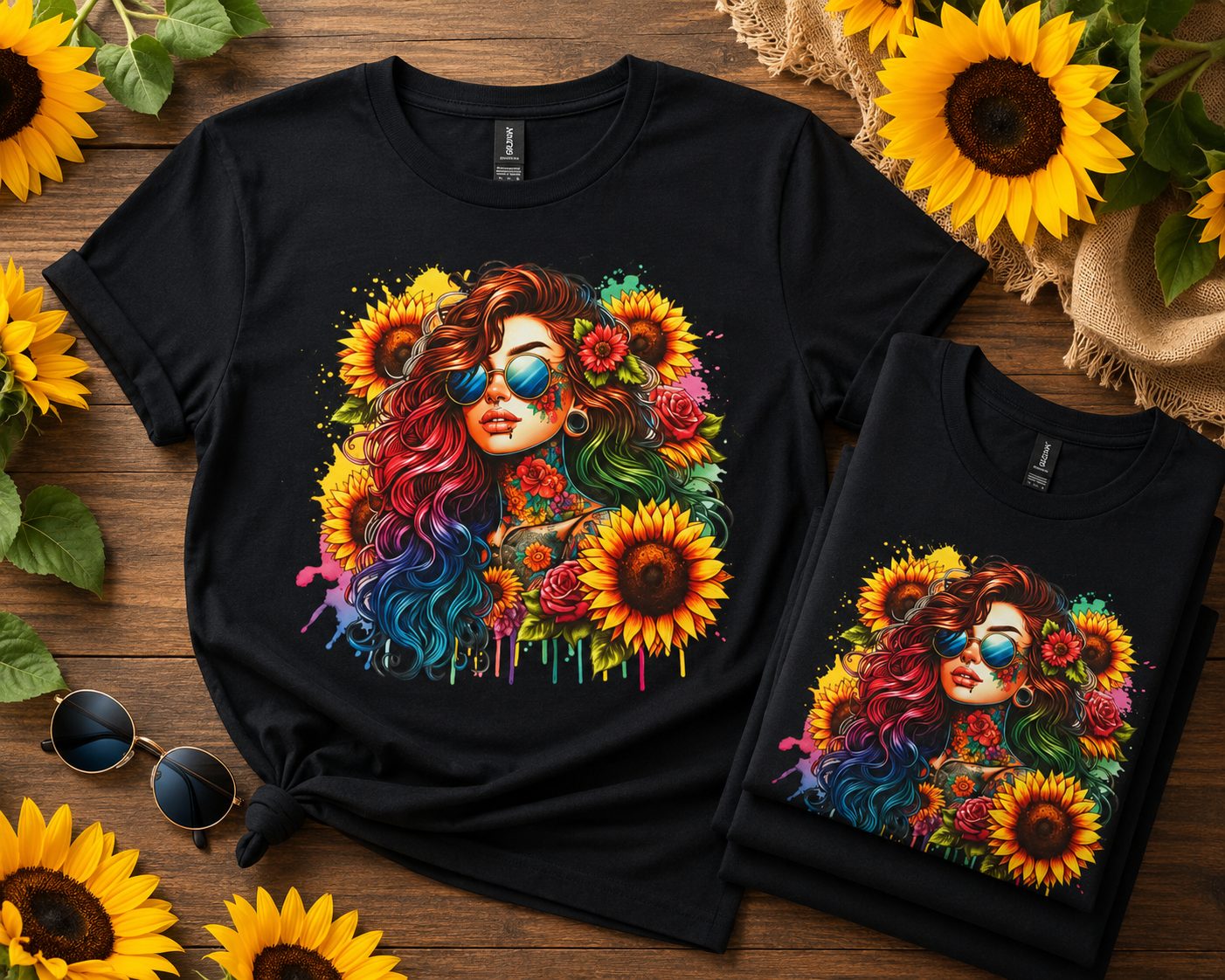 Sunflower Hippie ~ CHOOSE T~SHIRT, SWEATSHIRT, HOODIE LISTING