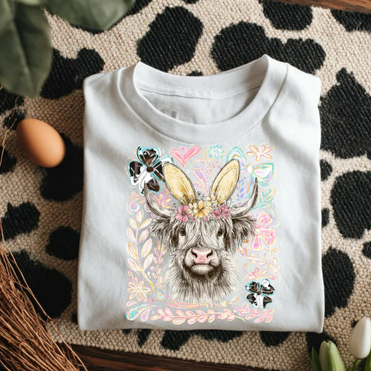 Easter Shaggy Cow Bunny Ears T~SHIRT, SWEATSHIRT, HOODIE LISTING