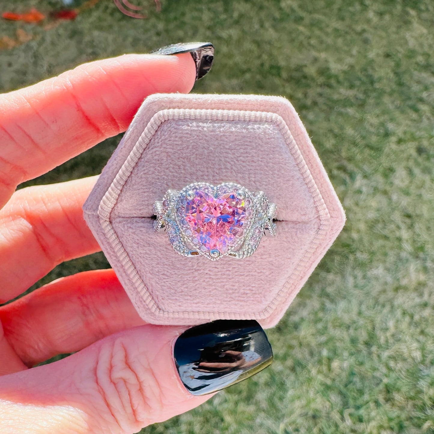 Alexa Pink Heart Ring