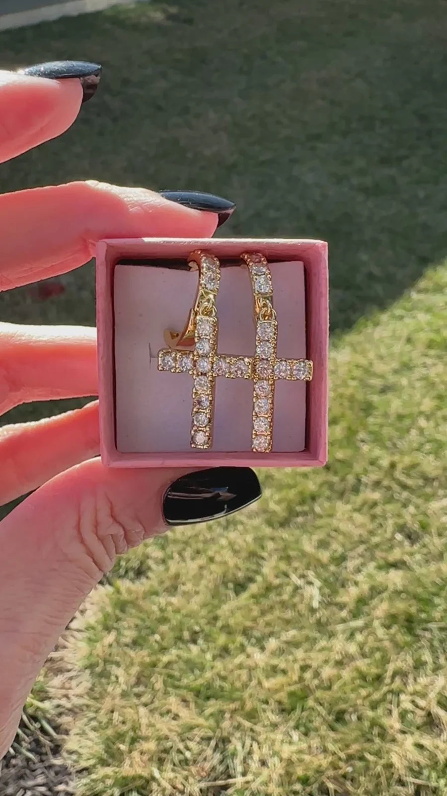 Angela Cross Earrings- Gold