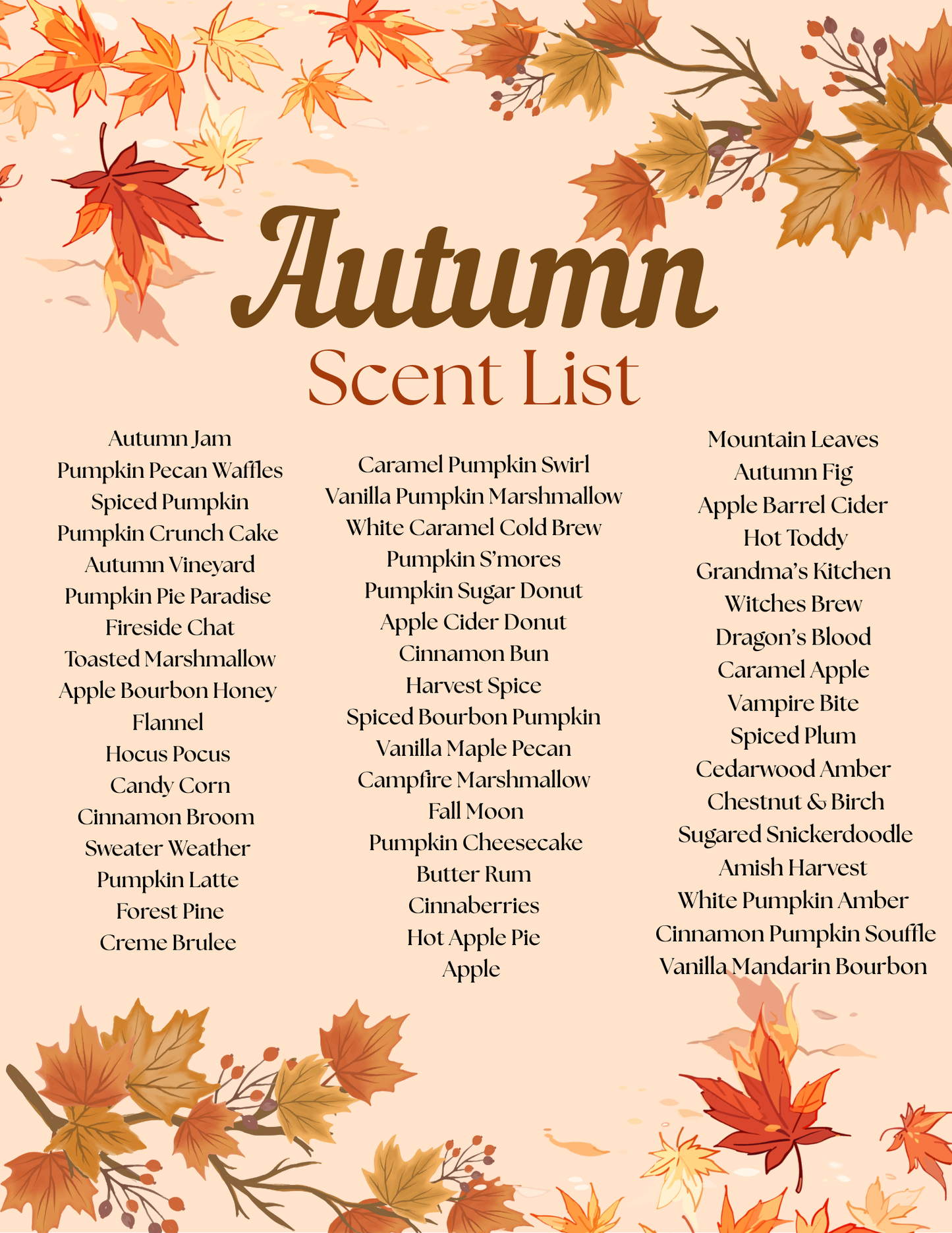 AUTUMN SCENTS Foaming Hand Soap – Gentle, Luxurious, and Fresh~8 oz bottle