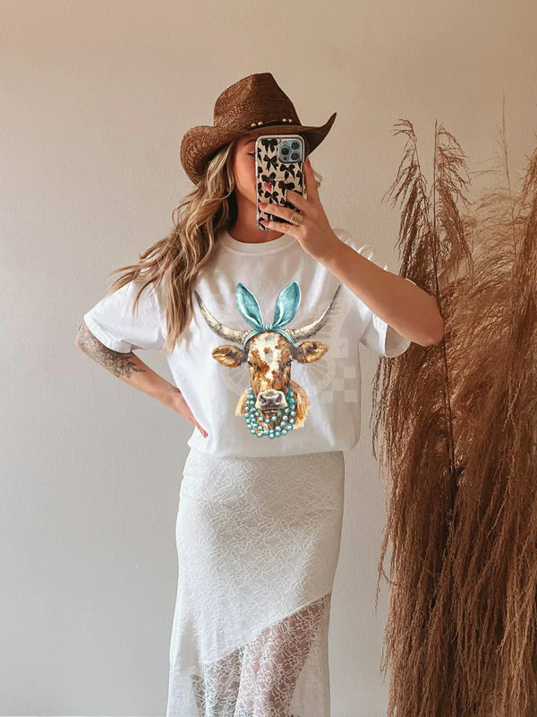 Easter Turquoise Longhorn Bunny Ears T~SHIRT, SWEATSHIRT, HOODIE LISTING
