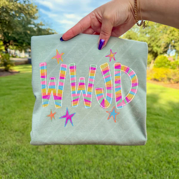 Multi color WWJD T~SHIRT, SWEATSHIRT, HOODIE LISTING