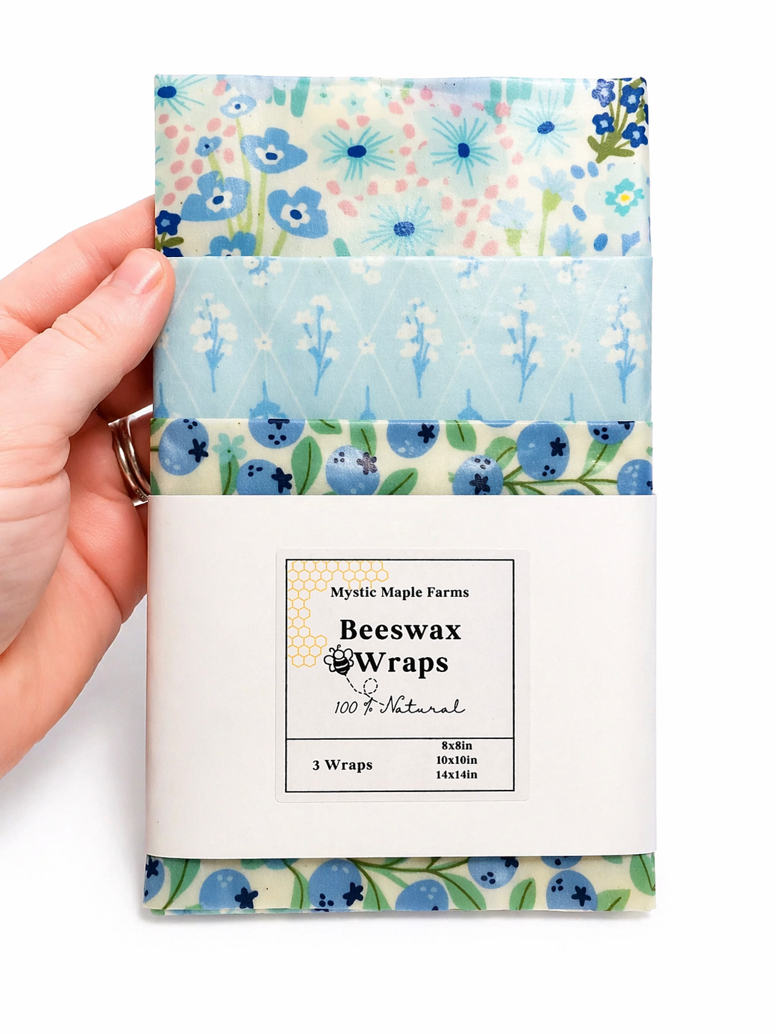 Reusable Beeswax Food Wrap Set | Eco-Friendly Kitchen Storage