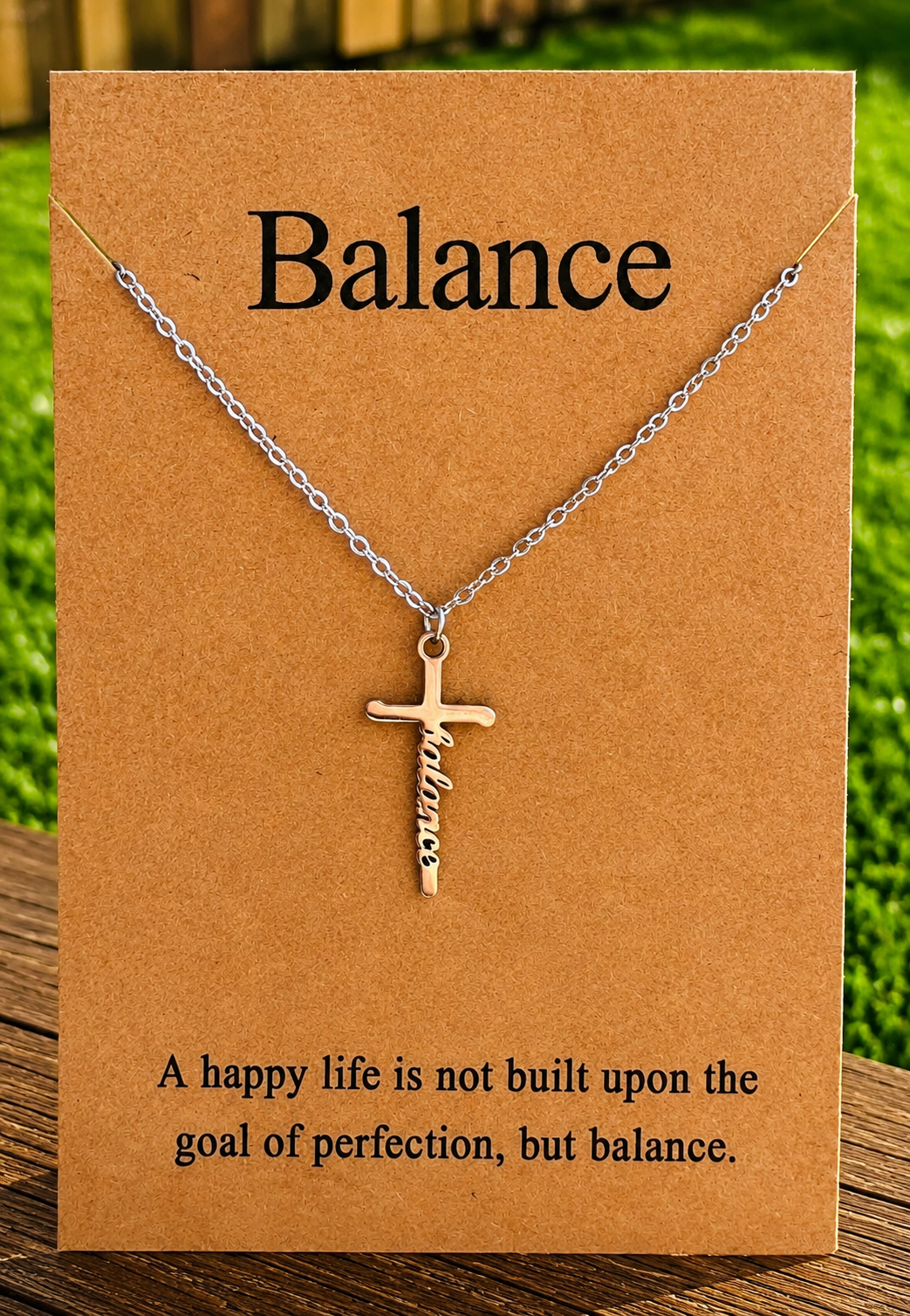 Waterproof Inspirational Cross Necklaces with Message Card