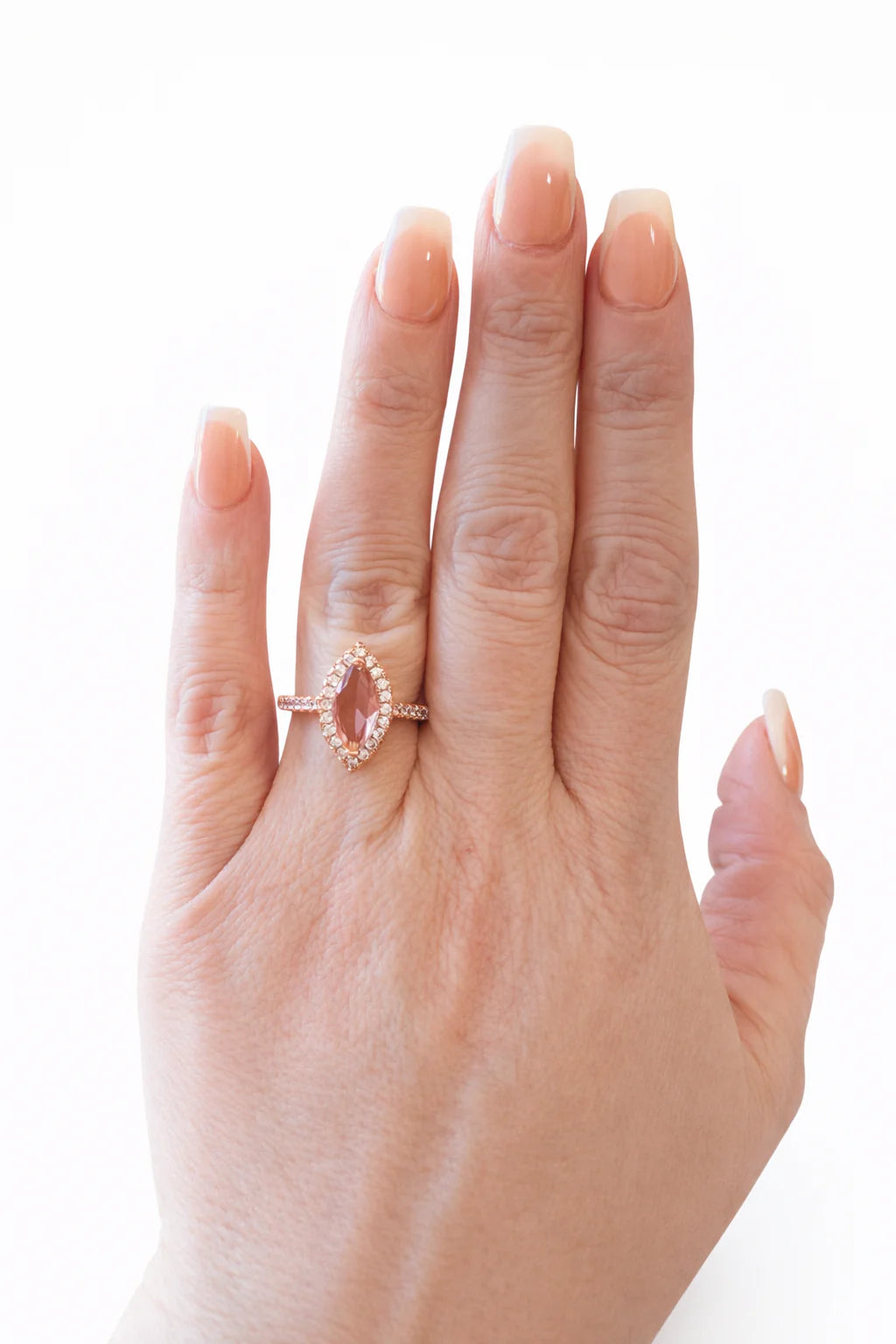 Blush Promise Marquise Halo Ring
